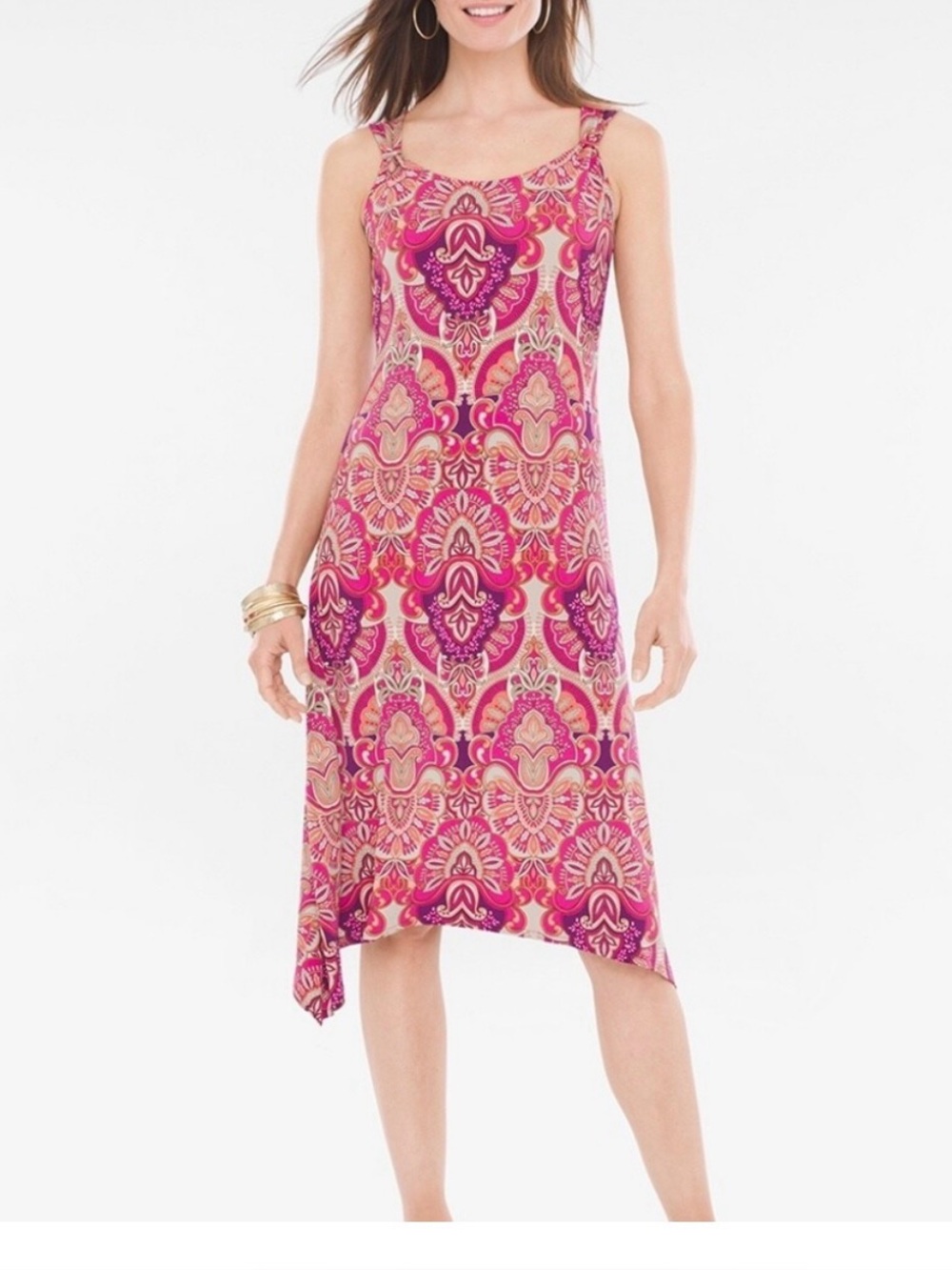 Chico’s warm shoulder detail dress size 2 (large)